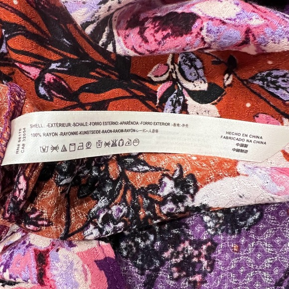 FREE PEOPLE Dress Womens Medium Purple Lauria Slip Mini Floral Print Rust NWT - Picture 13 of 16